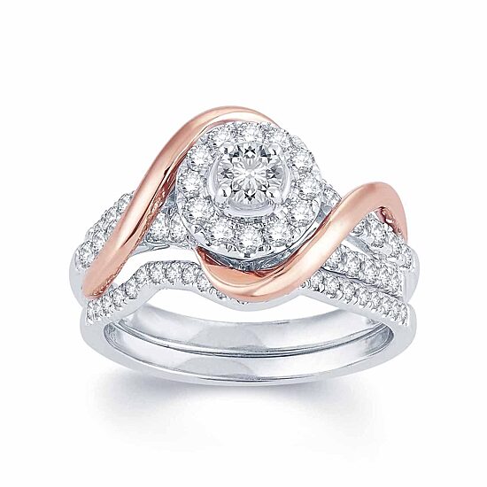 1 CT.T.W. Natural Diamond 14K Two-Tone Gold Engagement Ring