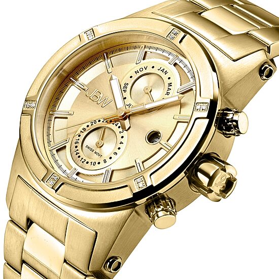 JBW Strider Mens Diamond-Accent Gold-Tone Stainless Steel Watch J6263E