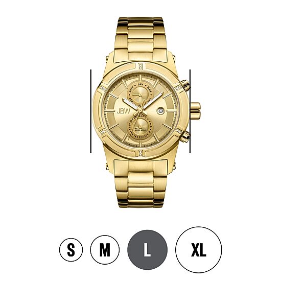 JBW Strider Mens Diamond-Accent Gold-Tone Stainless Steel Watch J6263E