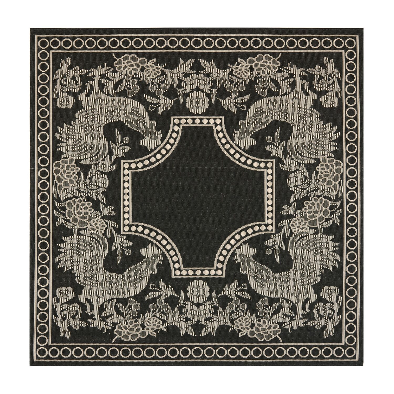 Safavieh Courtyard Collection Kestrel Oriental Indoor/Outdoor Square Area Rug