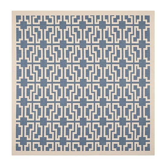 Safavieh Courtyard Collection Eddie Geometric Indoor/Outdoor Square Area Rug