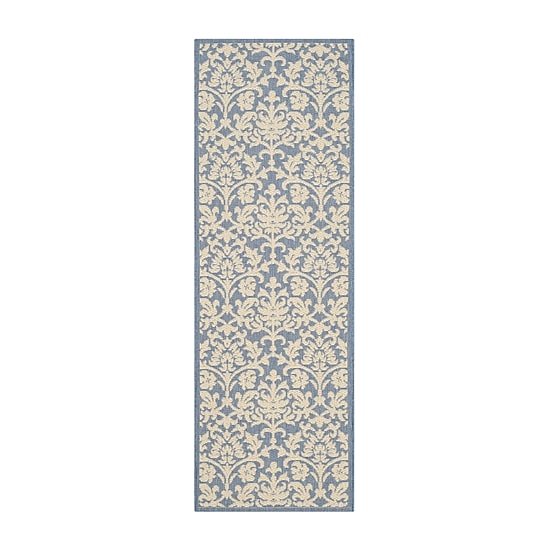 Safavieh Courtyard Collection Lyla Floral Indoor/Outdoor Runner Rug