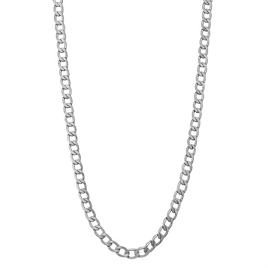10K Gold 18-24 Inch Hollow Curb Chain Necklace