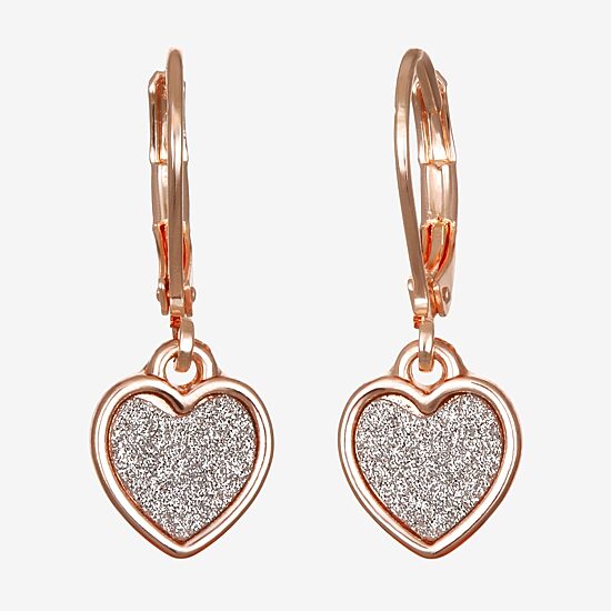 Bijoux Bar Delicates Womens Heart Drop Earrings