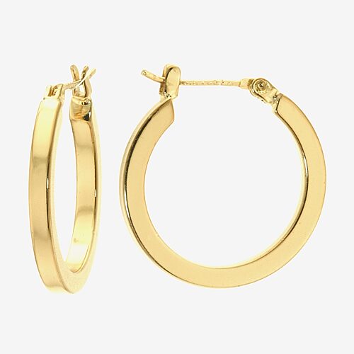 Silver Reflections Womens 24K Gold Over Brass 23mm Hoop Earrings, One Size