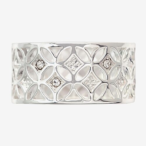 Sparkle Allure Womens 11M Crystal Pure Silver Over Brass Hypoallergenic Band, 9