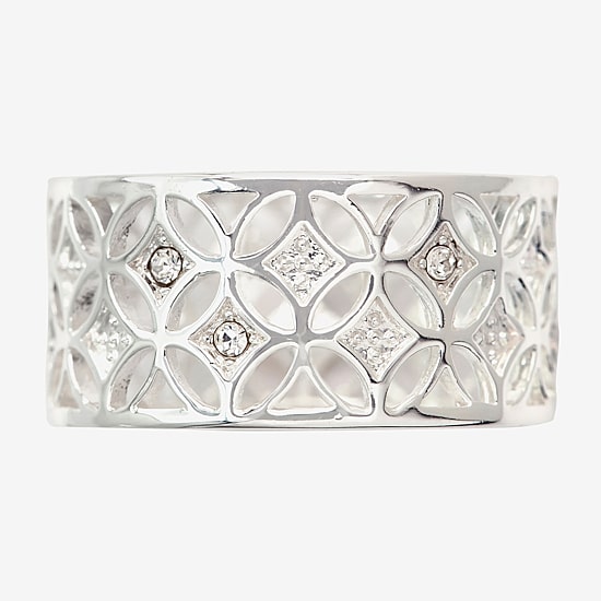Sparkle Allure Womens 11M Crystal Pure Silver Over Brass Hypoallergenic Band