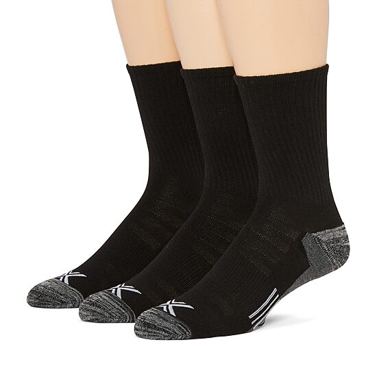 Xersion Running Mens 3 Pair Crew Socks