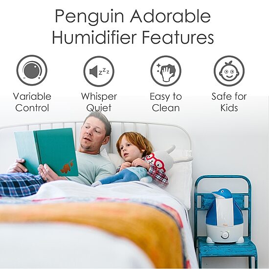 Crane  1 Gallon Ultrasonic Cool Mist Humidifier - Penguin