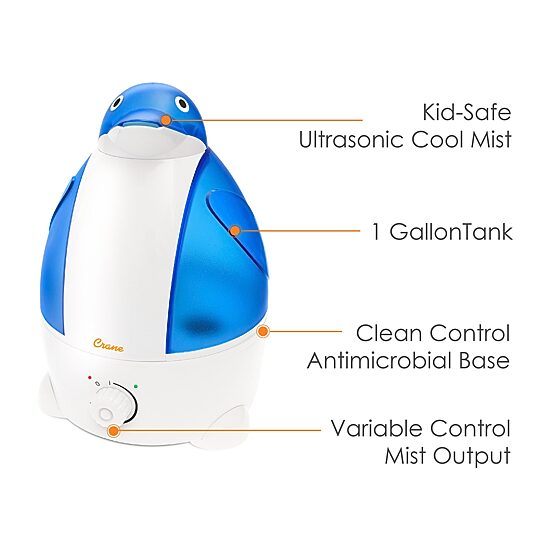 Crane  1 Gallon Ultrasonic Cool Mist Humidifier - Penguin