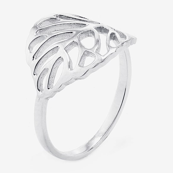 Silver Treasures Womens Sterling Silver Band