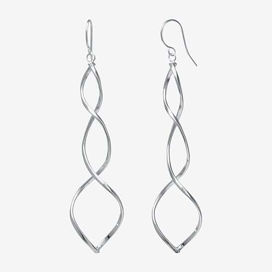Silver Reflections Pure Silver Over Brass Drop Earrings