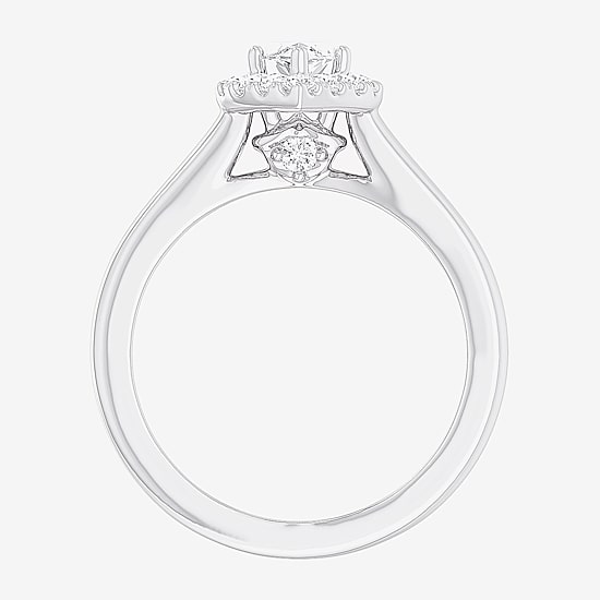 (G-H/SI1-SI2) Womens 1 CT. T.W. Lab Grown White Diamond 10K Gold Marquise Halo Engagement Ring