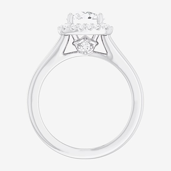 (G-H/SI1-SI2) Womens 1 3/4 CT. T.W. Lab Grown White Diamond 10K Gold Cushion Halo Engagement Ring
