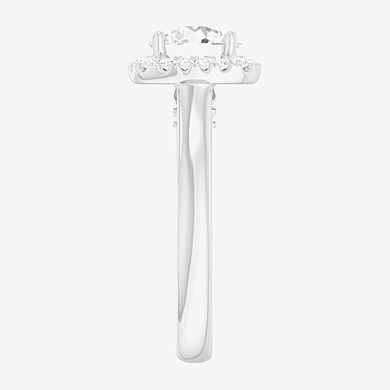(G-H/SI1-SI2) Womens 2 1/4 CT. T.W. Lab Grown White Diamond 10K Gold Cushion Halo Engagement Ring