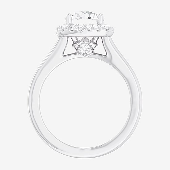 (G-H/SI1-SI2) Womens 2 1/4 CT. T.W. Lab Grown White Diamond 10K Gold Cushion Halo Engagement Ring