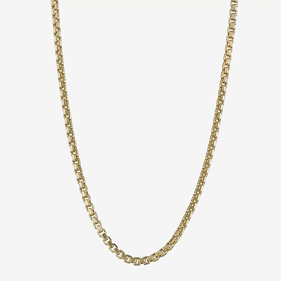 14K Gold Hollow Box Chain Necklace