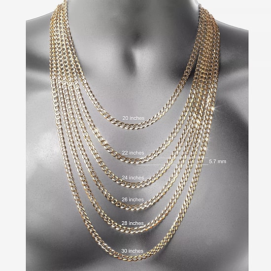 14K Yellow Gold 5.7MM Curb Necklace