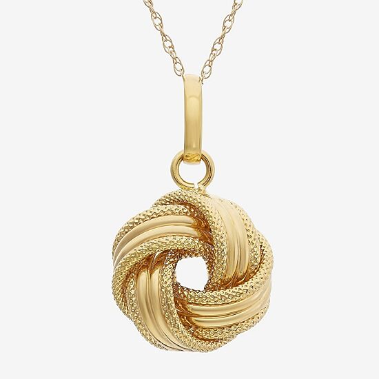Made in Italy Womens 14K Gold Knot 18 Inch Pendant Necklace