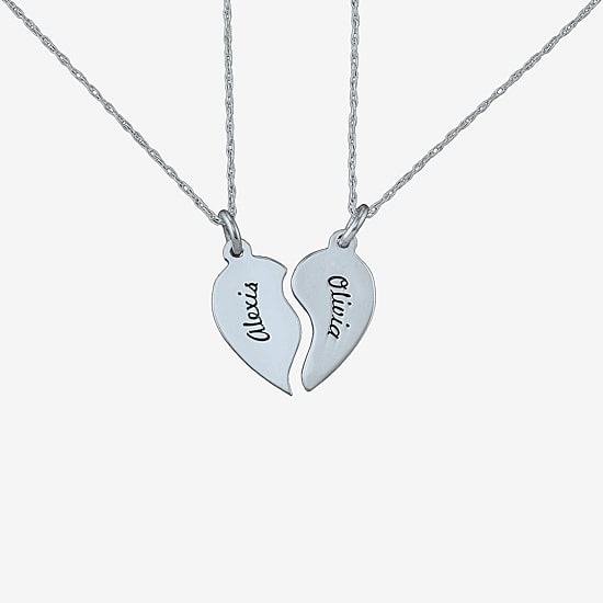 Personalized 2-pc. Best Friends Half-Heart Pendant Necklace Set