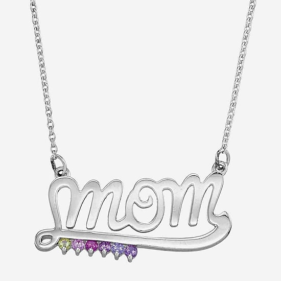 Personalized Genuine Birthstone Mom Necklace
