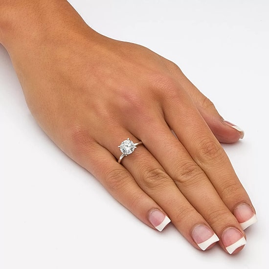 DiamonArt® Womens 2 CT. T.W. White Cubic Zirconia 10K White Gold Engagement Ring