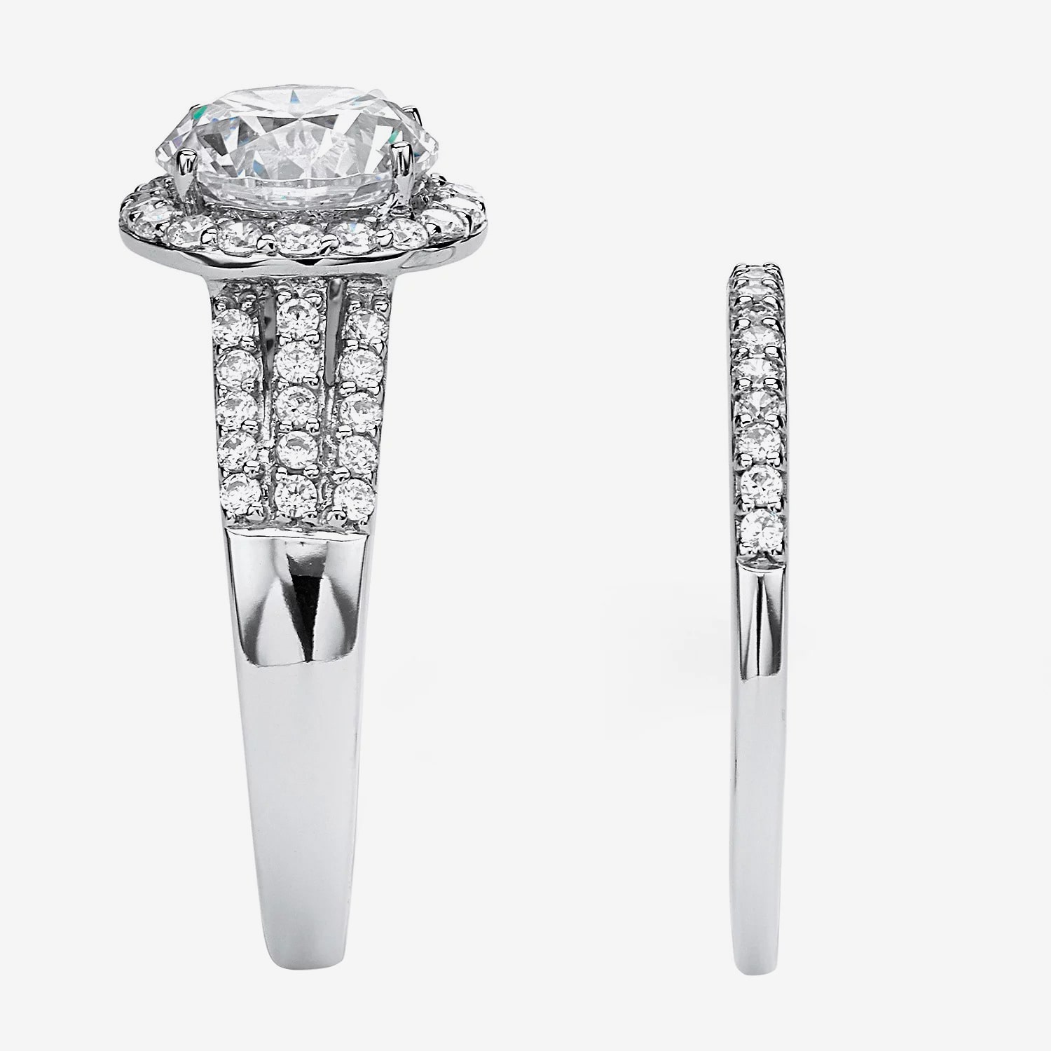 DiamonArt® Womens 2 1/2 CT. T.W. White Cubic Zirconia 10K Gold Bridal Set