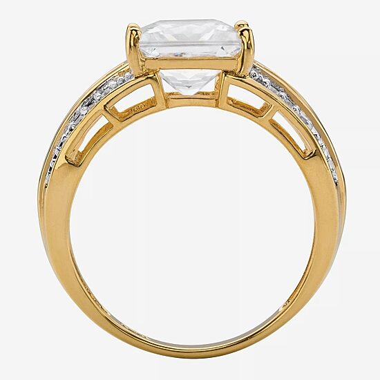 DiamonArt® Womens 2 3/4 CT. T.W. White Cubic Zirconia 10K Gold Engagement Ring