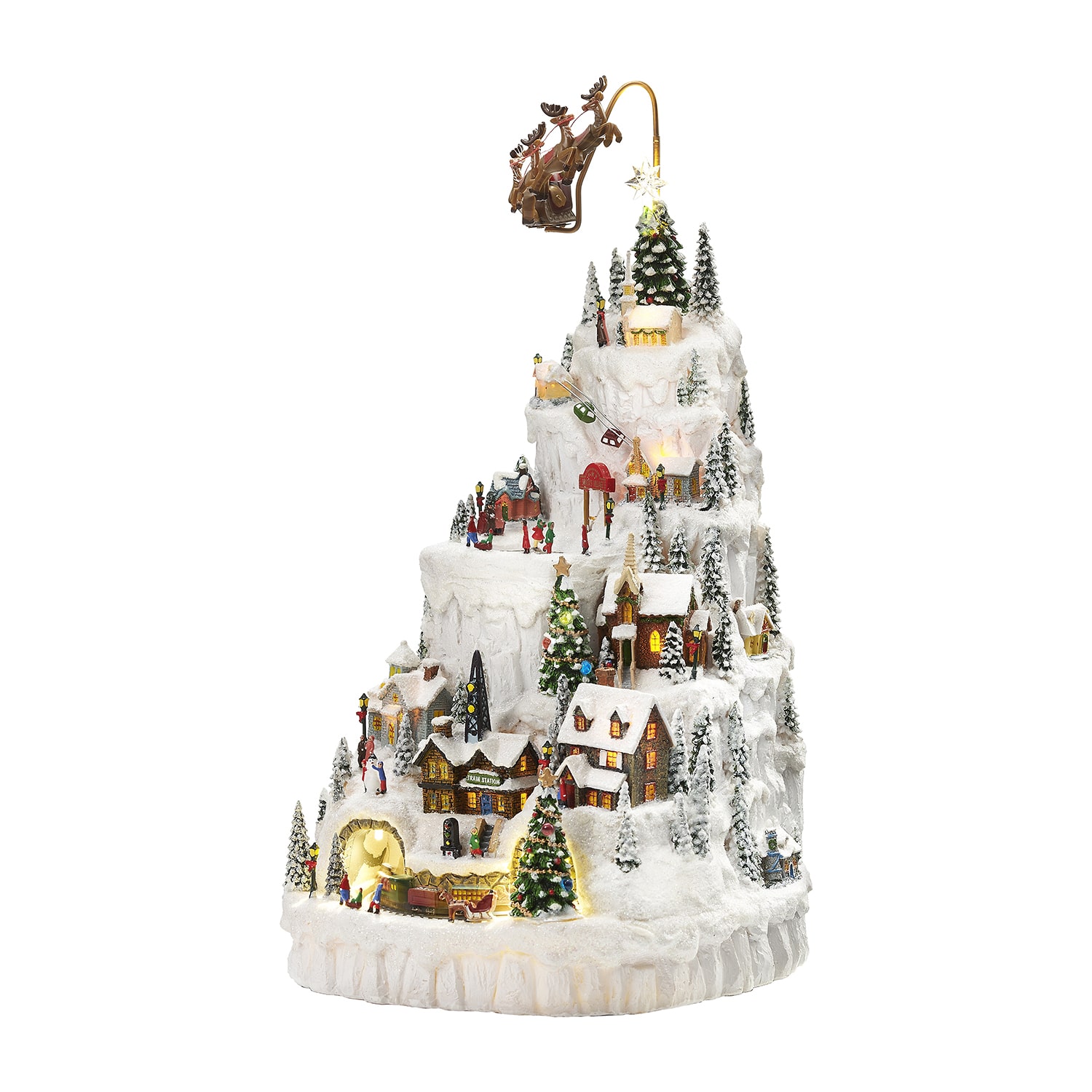 Roman 14.5" Led Village Plays Music Christmas Tabletop Decor