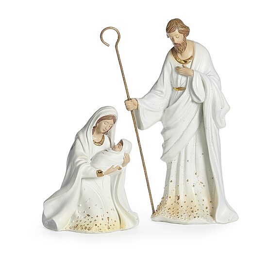Roman 11.5" White And Gold 9-pc. Nativity Set