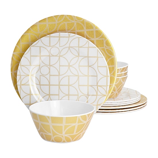 Gibson Summer Bloom 12-pc. Melamine Dinnerware Set