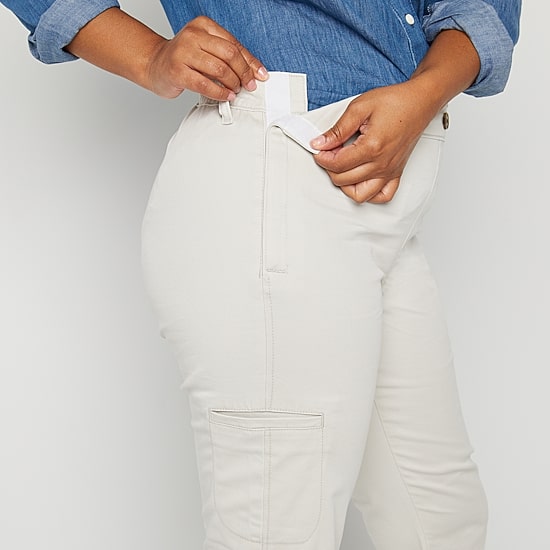 St. John's Bay Womens Adaptive Easy-on + Easy-off Seated Wear Slim Mid Rise Trouser