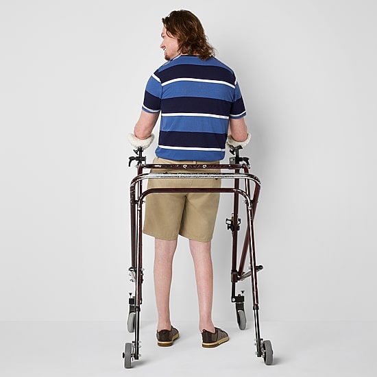 St. John's Bay Dexterity Mens 10" Adaptive Stretch Fabric Adjustable Features Easy-on + Easy-off Chino Short