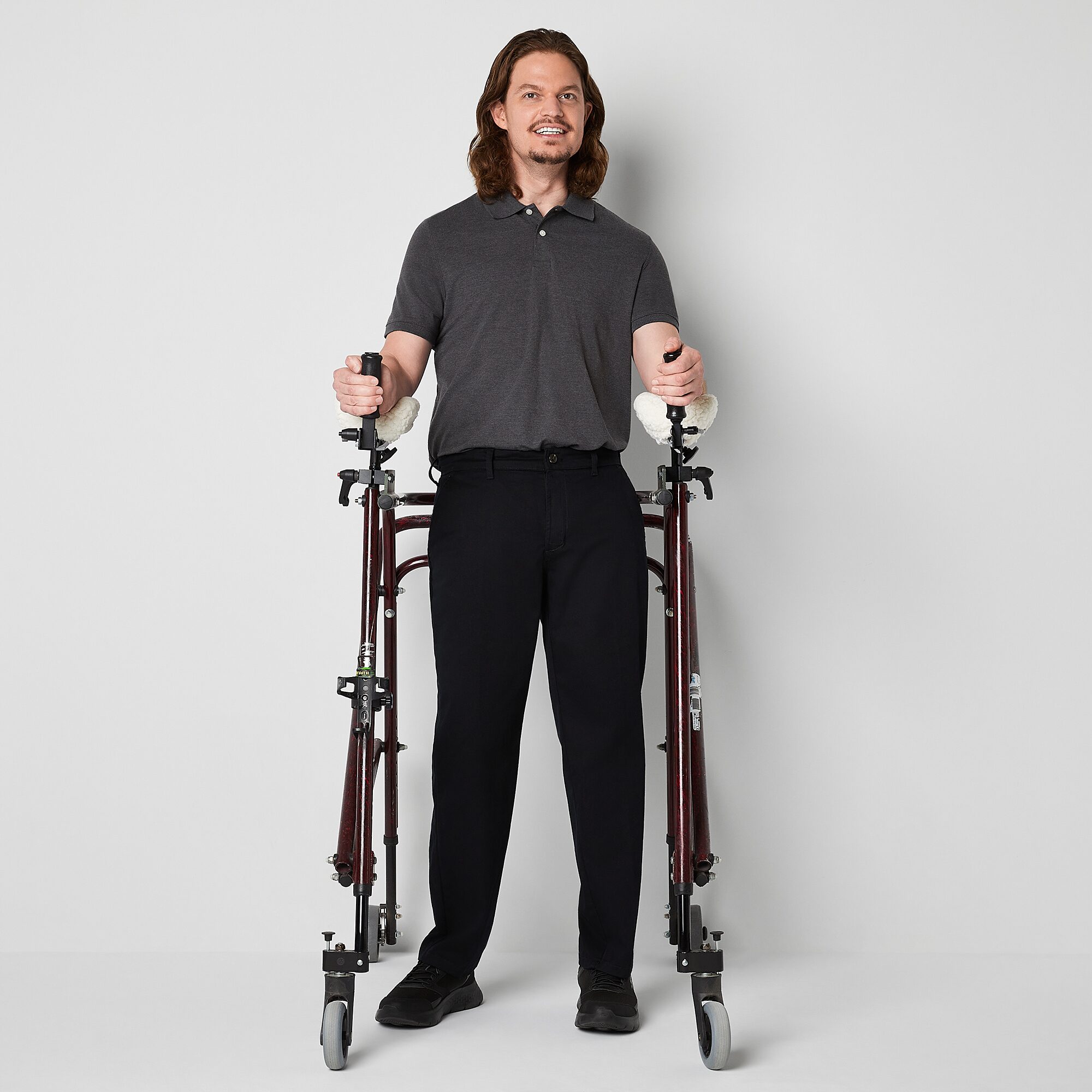 St. John's Bay Dexterity Universal Wrinkle Free Easy Care Mens Adaptive Adjustable Features Easy-on + Easy-off Classic Fit Flat Front Pant