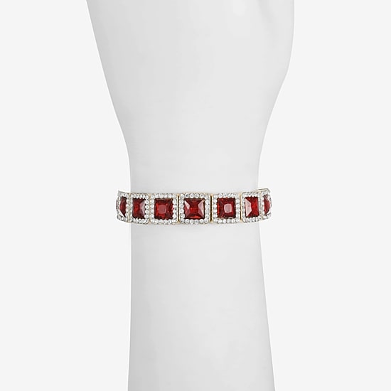 Monet Jewelry Halo Womens Glass Square Stretch Bracelet