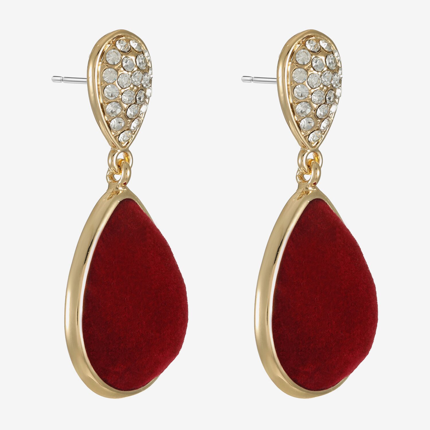 Monet Jewelry Gold Tone Velvet Womens Glass Hypoallergenic Drop Earrings