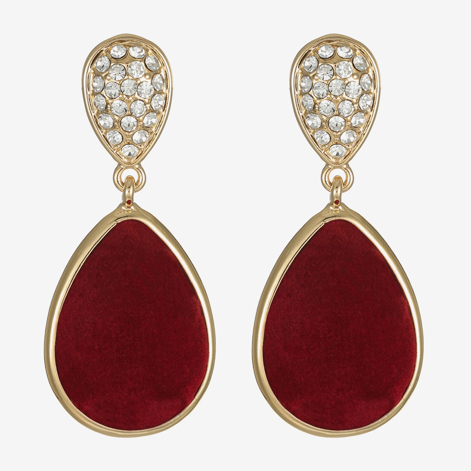 Monet Jewelry Gold Tone Velvet Womens Glass Hypoallergenic Drop Earrings