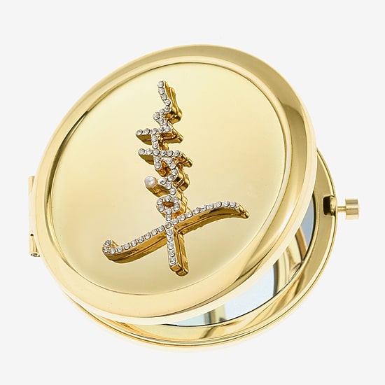 Monet Jewelry Gold Tone Faith Gold Tone Compact Mirror