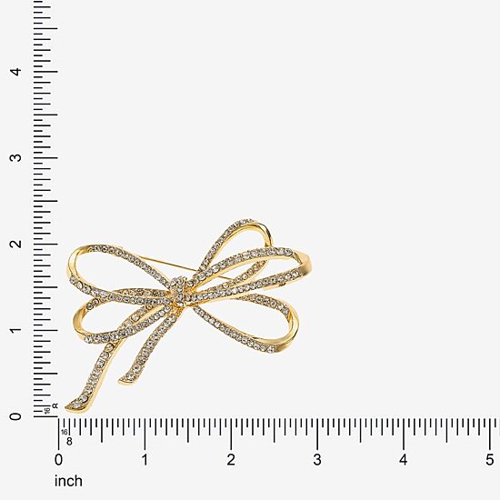 Monet Jewelry Gold Tone Glass Pin