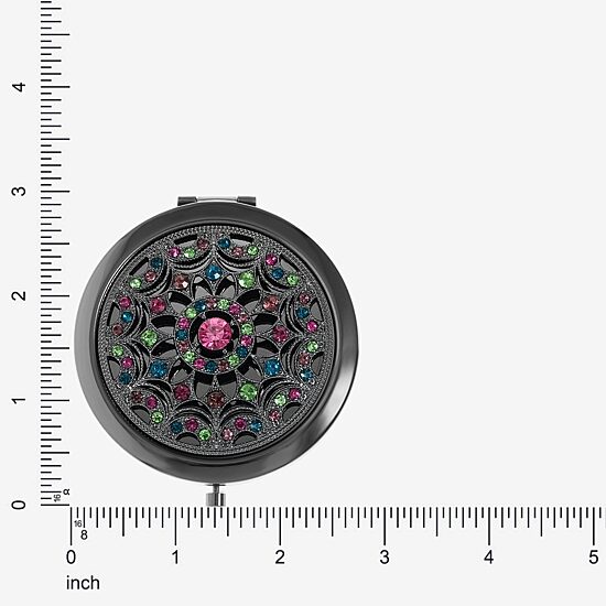 Monet Jewelry Grey Tone Multi Gray Compact Mirror