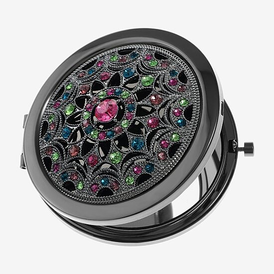 Monet Jewelry Grey Tone Multi Gray Compact Mirror
