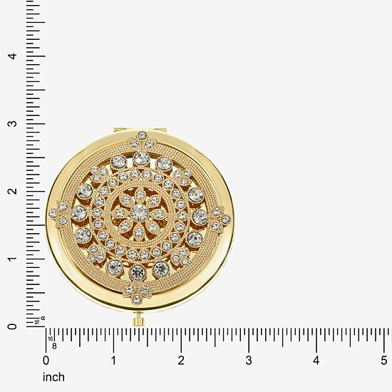 Monet Jewelry Mandela Gold Tone Compact Mirror