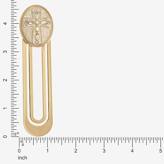 Monet Jewelry Gold Tone White Cross Bookmark