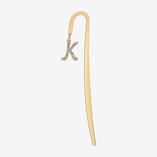 Monet Jewelry Gold Tone Shepherds Hook Initial Charm Bookmark