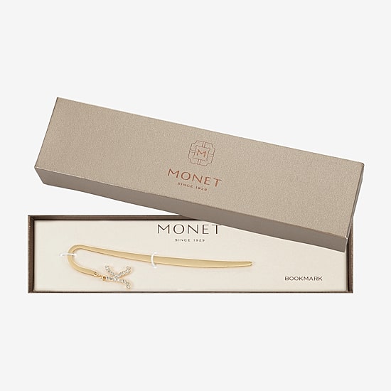 Monet Jewelry Gold Tone Shepherds Hook Initial Charm Bookmark