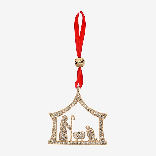 Monet Jewelry Gold Tone Nativity Scene Christmas Ornament