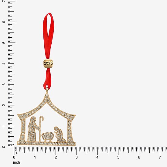 Monet Jewelry Gold Tone Nativity Scene Christmas Ornament