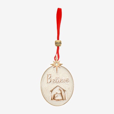 Monet Jewelry Gold Tone Believe Nativity Scene Christmas Ornament