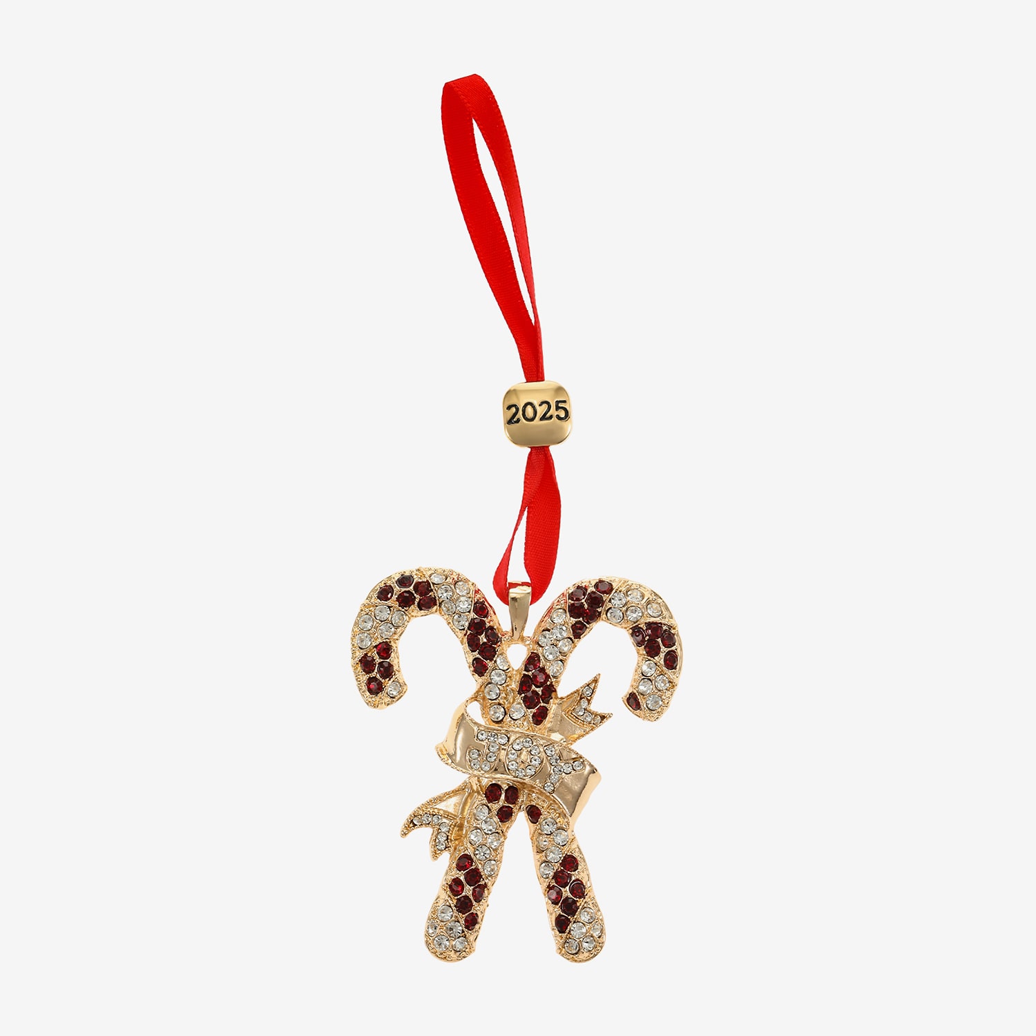 Monet Jewelry Gold Tone Candy Cane Christmas Ornament