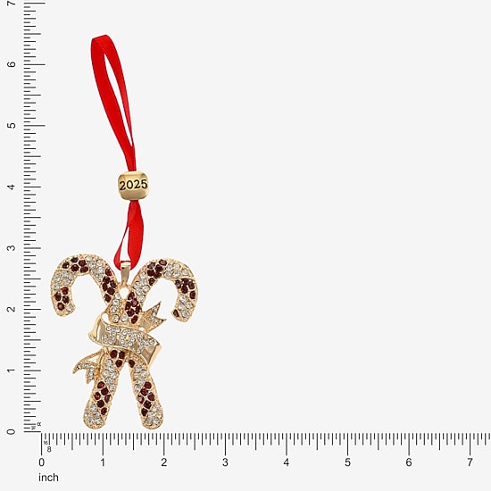 Monet Jewelry Gold Tone Candy Cane Christmas Ornament